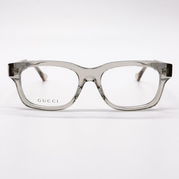 NEW GUCCI GG1731O 004 TRANSPARENT PALE KHAKI GREEN UNISEX EYEGLASSES GUCCI - Picture 4 of 12